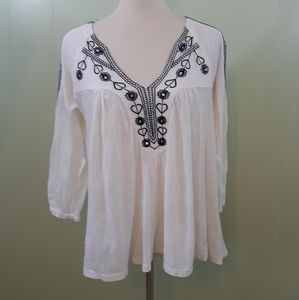 Chip & pepper cotton embroidery boho top sz XS